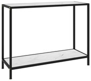 Mesa consola 100x35x75 cm vidro temperado branco
