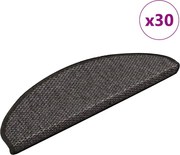 vidaXL Tapetes escada adesivos aspeto sisal 30pcs 65x21x4 cm antracite