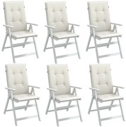 Almofadões para cadeiras altas 6 pcs mesclado tecido creme