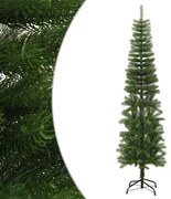 Árvore de Natal artificial fina com suporte PE 210 cm