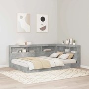 vidaXL Cabeceira de armazenamento Cinzento cimento 120 cm