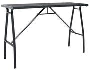 Mesa de bar para jardim 180x60x110 cm vidro temperado preto