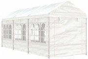 vidaXL Gazebo com telhado 6,69x2,28x2,69 m polietileno branco