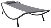 vidaXL Espreguiçadeira de jardim 200x90 cm aço cinzento