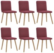 vidaXL Cadeiras de jantar 6 pcs tecido vermelho-tinto