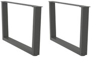 vidaXL Pés para mesa de centro em V, 2 peças, antracite, 70x (42-43,3) cm, aço