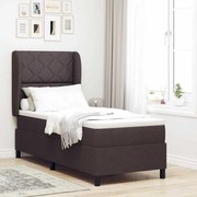 vidaXL Cama Box com colchão Castanho escuro 80 x 200 cm tecido