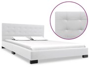 Estrutura de cama 140x200 cm couro artificial branco