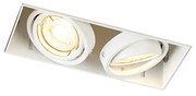 Foco embutido branco GU10 giratório e inclinável sem moldura 2 luzes - Oneon Moderno