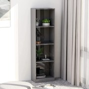 vidaXL Estante 4 prateleiras 40x24x142cm contrapla. cinzento brilhante