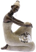 Figura Africana Resina _17x8x27 Cm