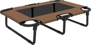 PawHut Cama elevada dobrável para cães, cama para animais de estimação exterior com design em malha Café Oxford 75 x 51 x 18 cm | Aosom Portugal