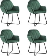 vidaXL Cadeiras de jantar 4 pcs veludo verde