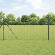 vidaXL Cerca Euro da com 7 postes 1x10 m em aço galvanizado cinza
