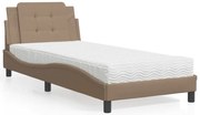 vidaXL Cama com colchão 80x200 cm couro artificial cappuccino