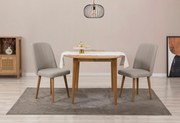Conjunto de Mesa de Jantar Extensível Vina – Pinheiro Atlântico e Crem
