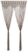 vidaXL Cortina em macramé 140x240 cm algodão cinzento-acastanhado
