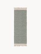 Passadeira em lã artesanal com franjas Kim