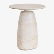Mesa De Apoio Redonda Em Cimento Look Travertino Grebik A - Sklum