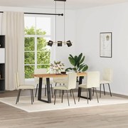 vidaXL Cadeiras de jantar 6 pcs veludo cor creme