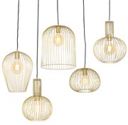 Set de 5 candeeiros suspensos design dourado - WIRES Design