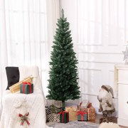 Árvore de Natal Estreita Árvore de Natal Tipo Lápis de 180 cm com Base
