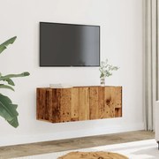 vidaXL Móveis de parede para TV 2 pcs 80x30x30 cm madeira velha