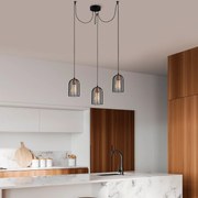 Candeeiro Chandelier Pamukkale – Preto e Bronze – 104 x 14 cm