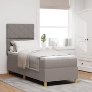Cama Box Spring com Colchão Taupe 80x200 cm Tecido
