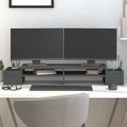 vidaXL Suporte para monitor 100x27,5x15 cm pinho maciço cinzento