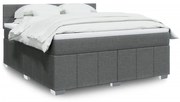 vidaXL Cama com molas/colchão 180x200 cm tecido cinzento-escuro