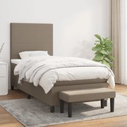 vidaXL Cama com molas/colchão 80x200 cm tecido castanho-acinzentado