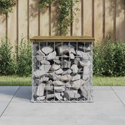vidaXL Banco de jardim c/ design gabião 43x44x42 cm pinho impregnado