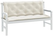 vidaXL Almofadões banco jardim 2pcs 150x50x7 cm mesclado tecido creme