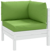 vidaXL Almofadões de paletes 3 pcs mesclado tecido verde