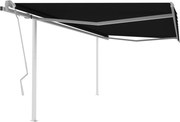 vidaXL Toldo retrátil manual com postes 4x3 m antracite