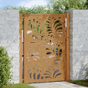 vidaXL Portão de jardim 105x130 cm projeto de onda de aço resistente