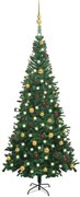 vidaXL Árvore Natal artificial pré-iluminada c/ bolas verde