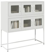 vidaXL Aparador 100,5x39x107 cm aço laminado a frio branco
