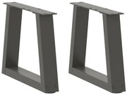 vidaXL Pés para mesa de centro em V, 2 peças, antracite, 30x(30-31,3) cm, aço