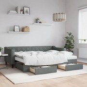 vidaXL Sofá-cama c/ gavetão e gavetas 80x200 cm tecido cinzento-escuro