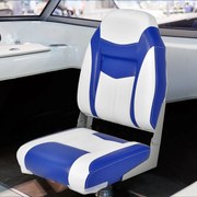 2 Assentos de barco dobráveis com encosto alto Almofada almofadada macia universal moldado macio 44,5 x 51 x 61 cm Azul
