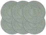 Individuais mesa 6 pcs juta liso 38 cm redondo verde azeitona