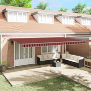 vidaXL Toldo Retrátil Automático com LED Laranja e Marrom 600x300 cm