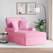 vidaXL Chaise Lounge com Saia Rosa 91 x 157 x 91 cm tecido