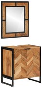 vidaXL 2 pcs conj. móveis p/ casa de banho ferro e acácia maciça