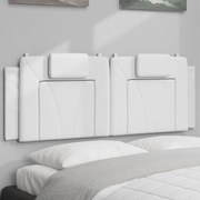 vidaXL Almofadão de cabeceira 140 cm couro artificial branco