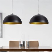 vidaXL Candeeiros de teto 2 pcs altura ajustável semiesféricos preto