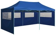 vidaXL Tenda dobrável profissional festas 4 paredes 3x6m aço azul