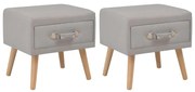 Mesas-de-cabeceira 2 pcs 40x35x40 cm tecido cinzento